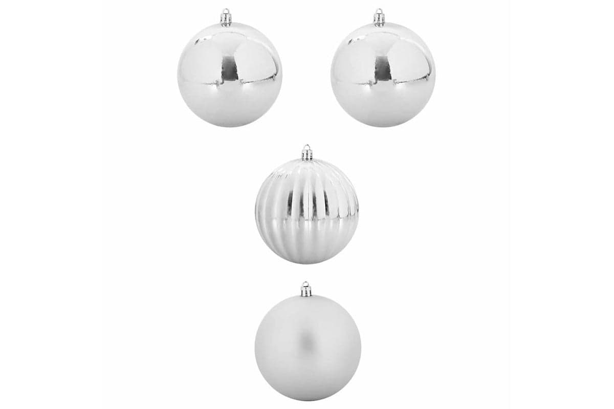 Vidaxl Christmas Bauble Set 4 Pcs Silver