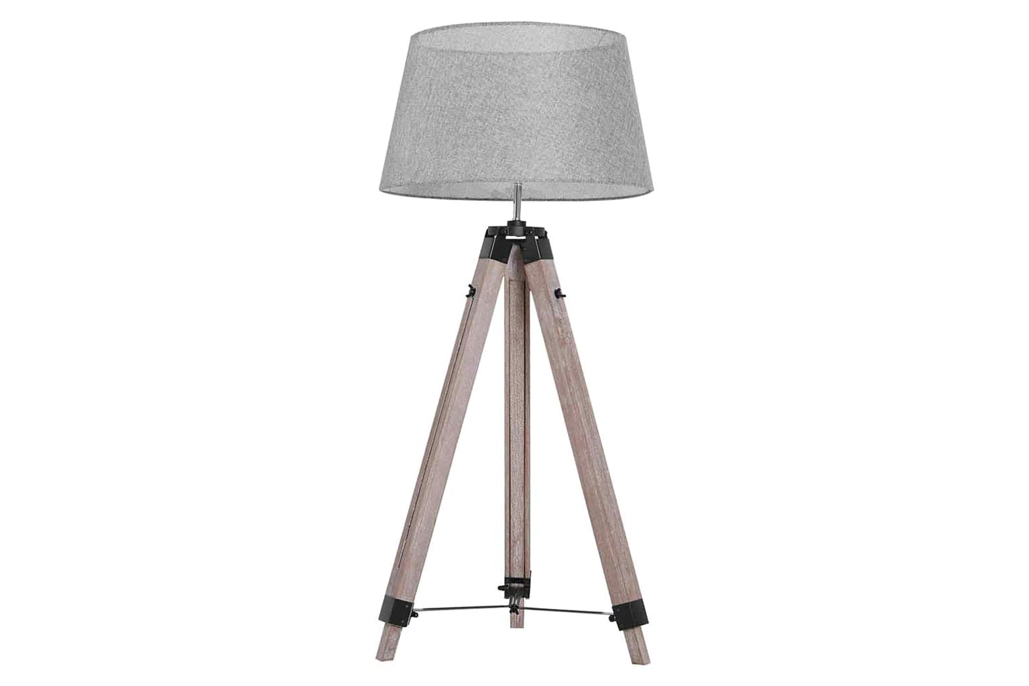 Homcom | Mid Century Tripod Floor Lamp | Grey/Natural