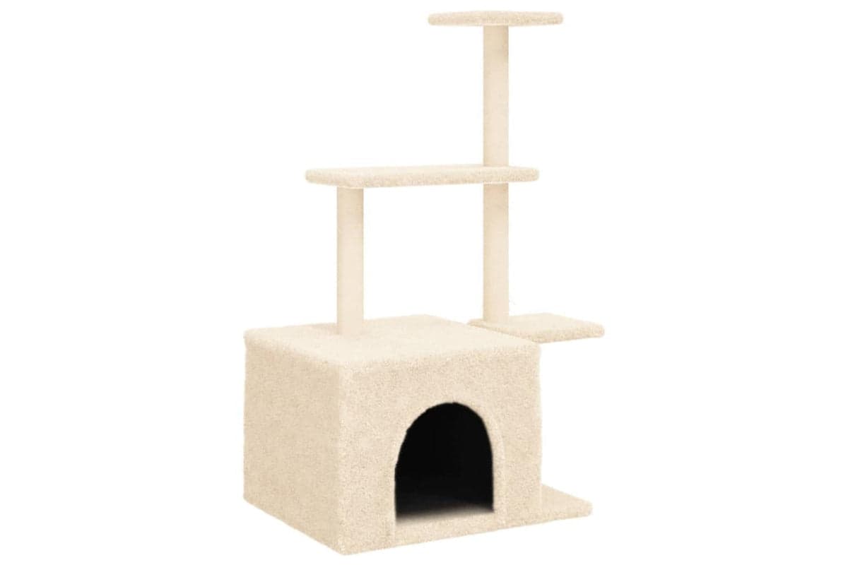 Cat Tree With Sisal Scratching Posts Cream 110 Cm