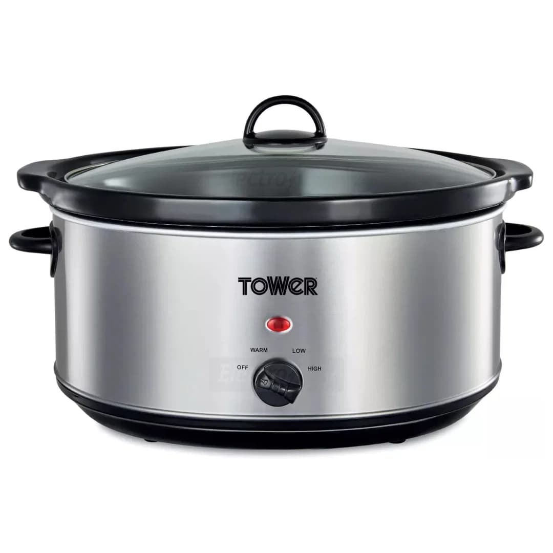 Tower 6.5 Litre Slow Cooker | Stainless Steel