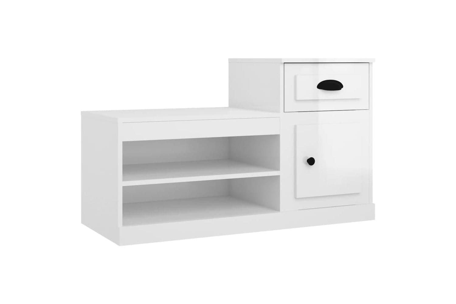 vidaXL 816418 Shoe Cabinet High Gloss White 100x42x60cm Engineered Wood