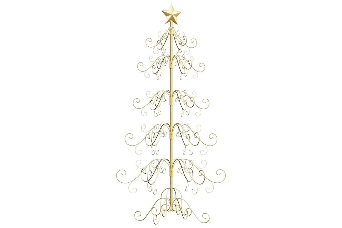 Vidaxl Metal Christmas Tree With Stand Gold 150 Cm Powder-coated Steel