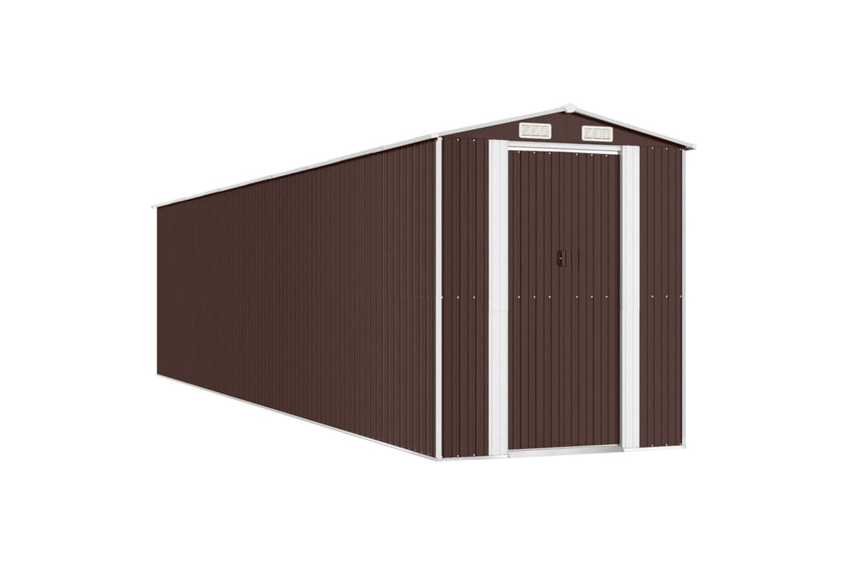 vidaXL 3147468 Garden Shed Dark Brown 192x855x223cm Galvanised Steel