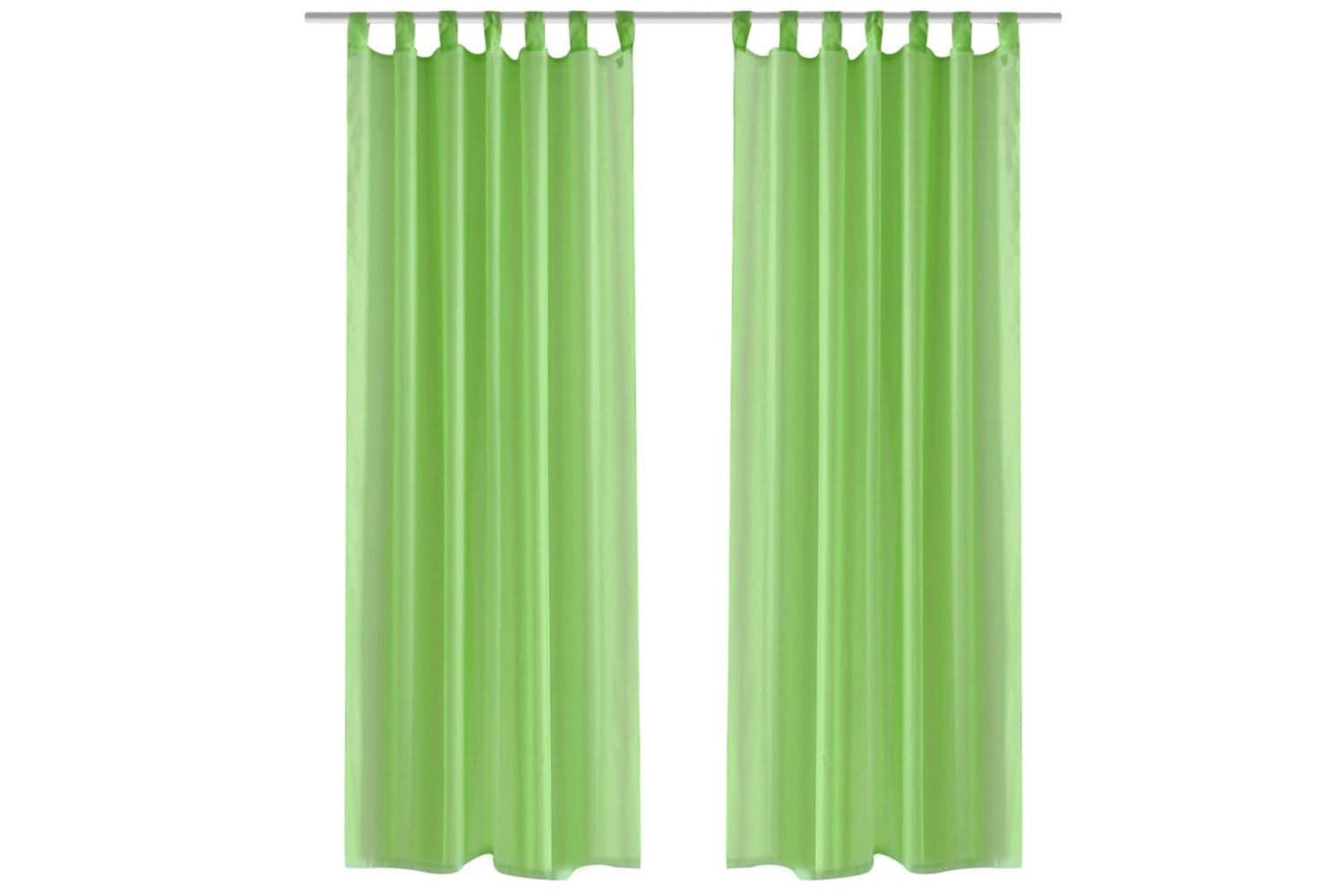 vidaXL 130203 Apple Green Sheer Curtain 140 X 175cm 2 Pcs