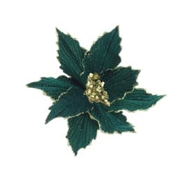 Glitter Poinsettia Clip-On Decoration