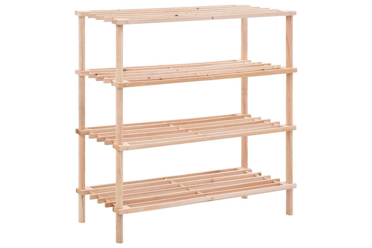 Vidaxl 285201 4-tier Shoe Rack Solid Fir Wood