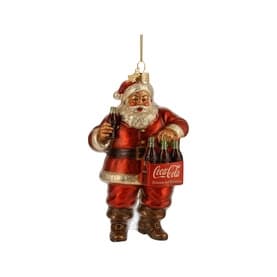 Coca Cola Santa Claus with Bottles Glass Tree Decoration 13cm