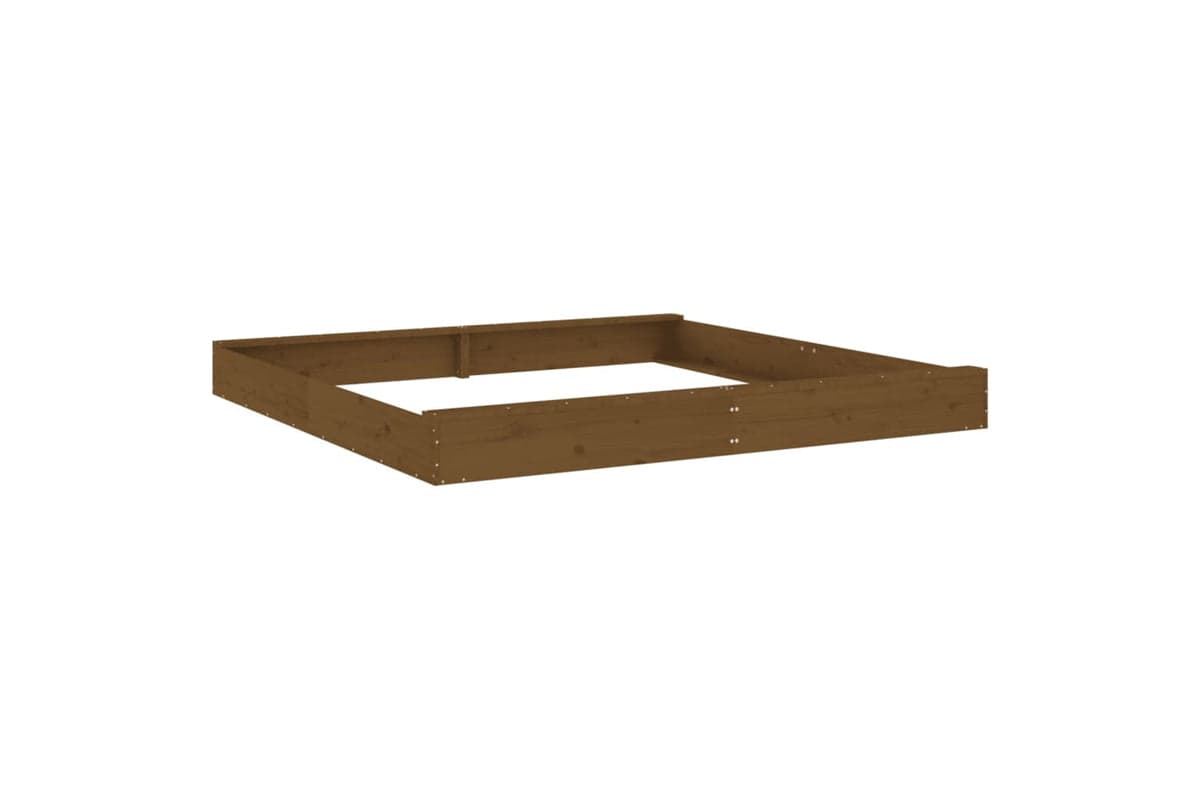 vidaXL 825047 Sandbox With Seats Honey Brown Square Solid Wood Pine