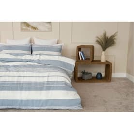 Rahil Striped Duvet Set Blue