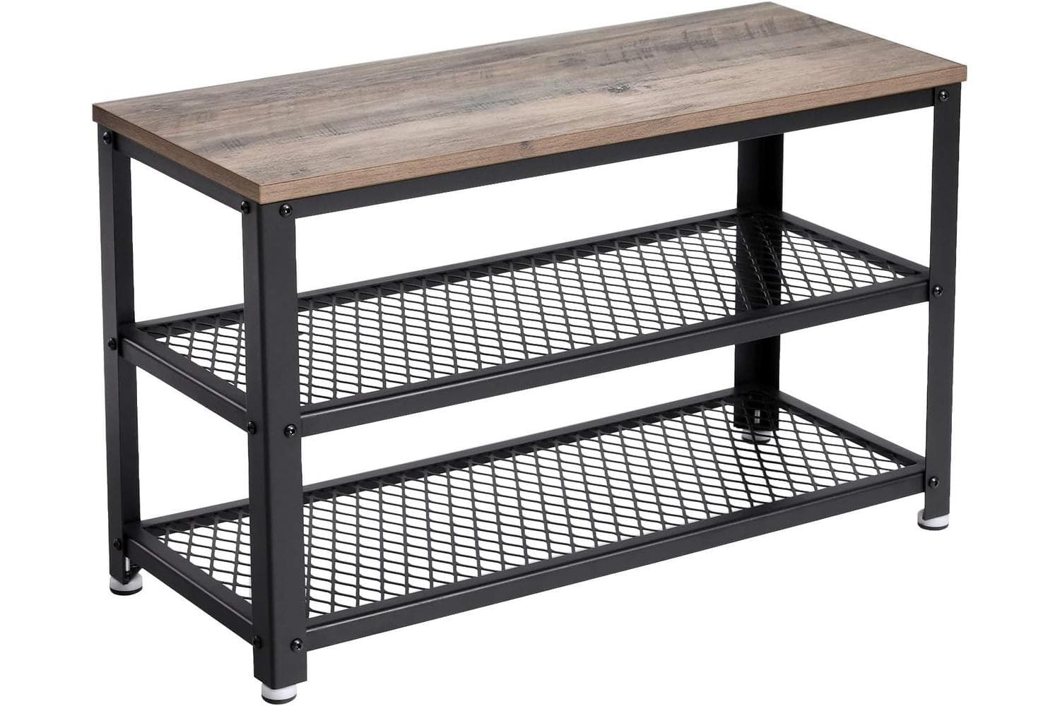 Vasagle Gray 3-Tier Shoe Storage Rack | Greige & Black
