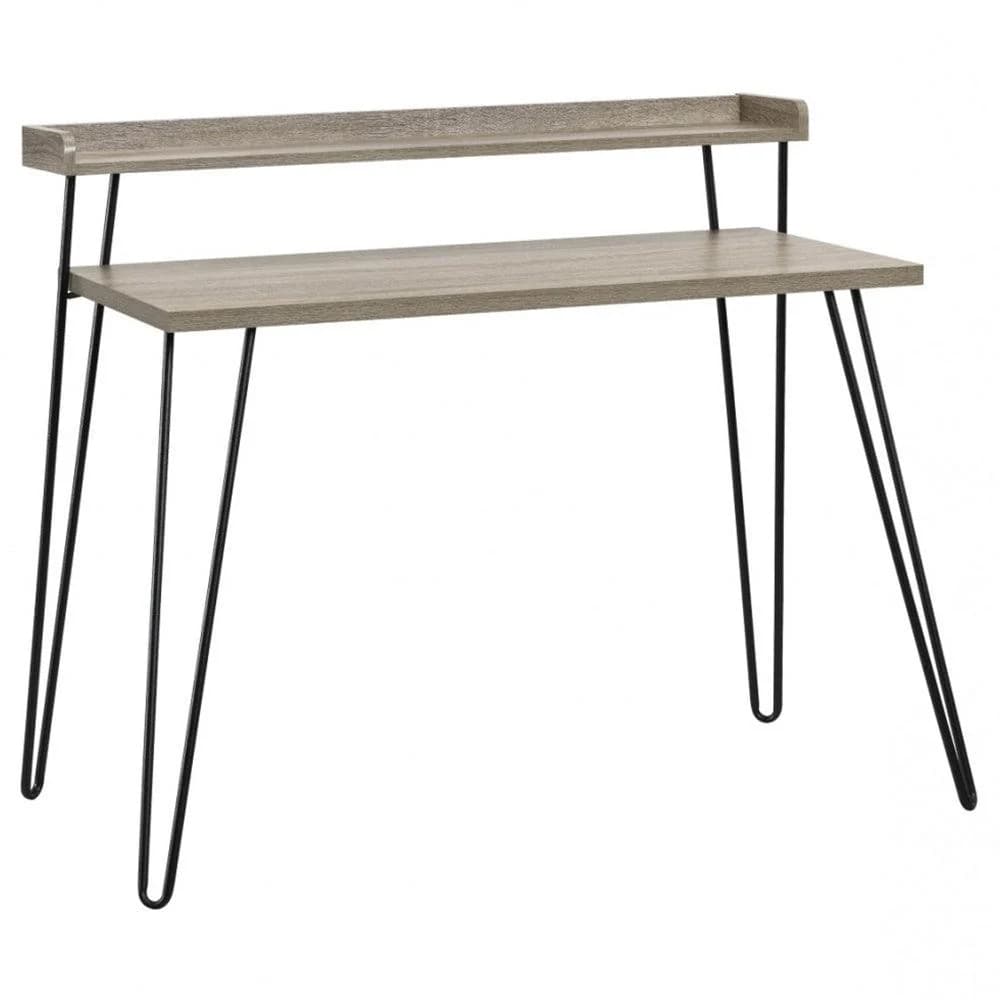 Ameriwood Home Haven Retro Computer Desk with Riser - Gray Oak | 9881096COMUK