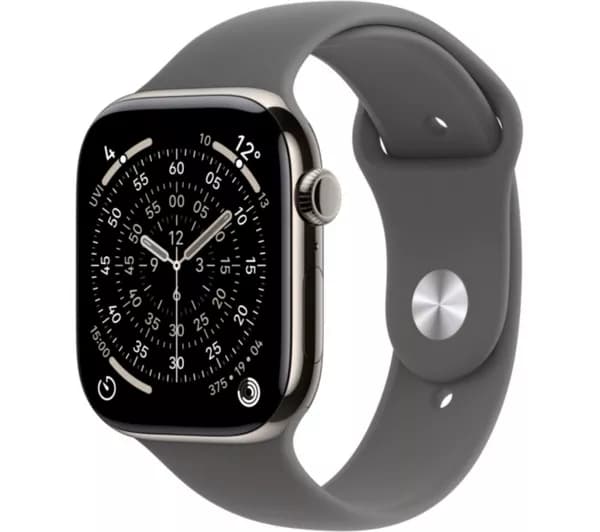 APPLE Watch Series 11 Cellular - 42 mm Natural Titanium Case with Stone Grey Sport Band, S/M