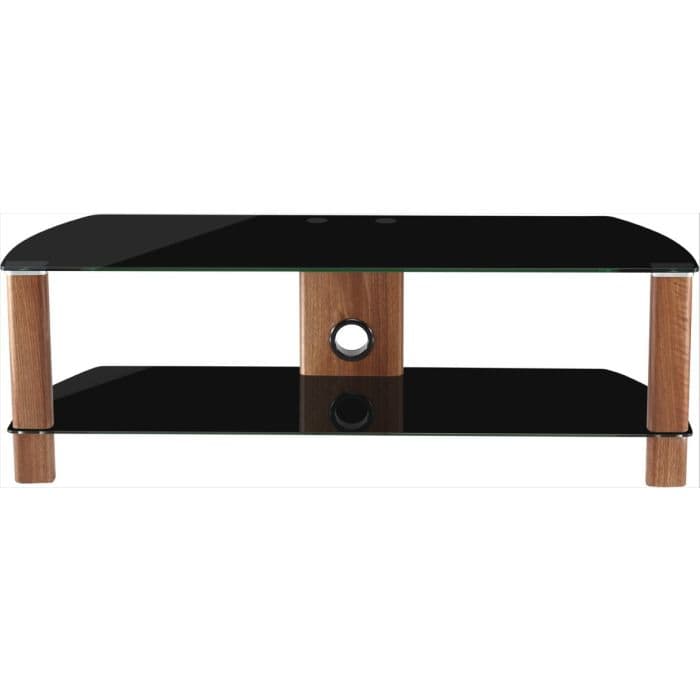 Alphason ADCE1200, 120cm, TV Stand Up To 55", Walnut With Black Glass