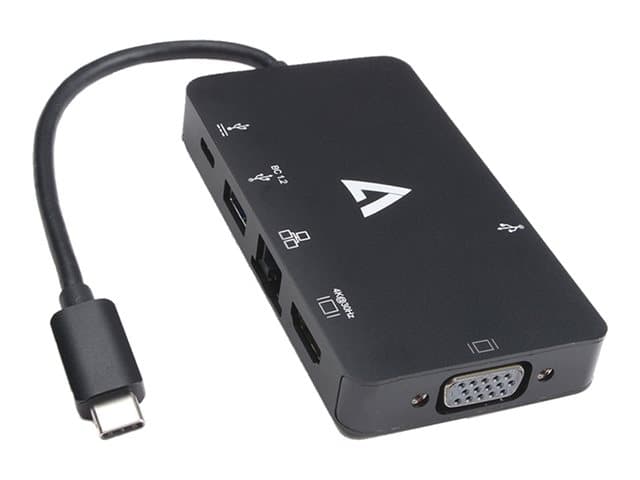 VIDEOSEVEN - V7 V7UC-U3CRJ45HDVG-BLK - docking station - USB-C - VGA, HDMI - 1GbE