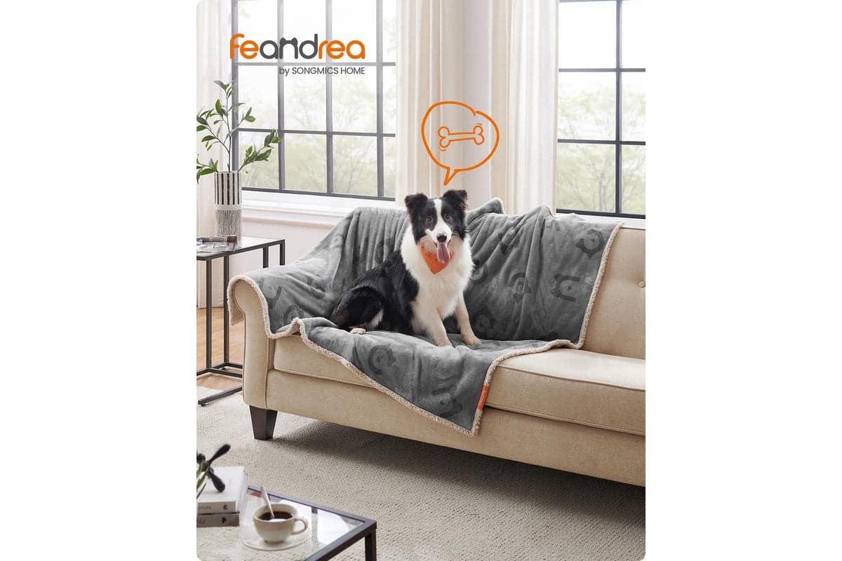 Feandrea Waterproof Blanket For Dogs | Pet Blanket | Sherpa And Flannel | Medium