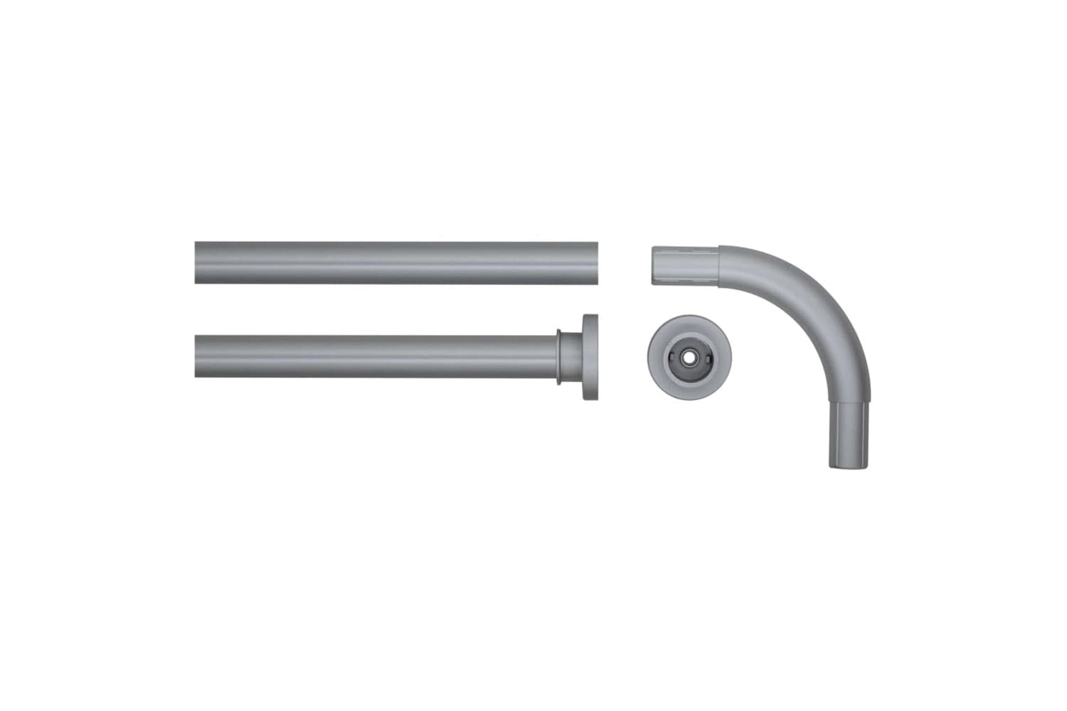 Sealskin 426406 Corner Shower Curtain Rod 90x90cm Matte Grey