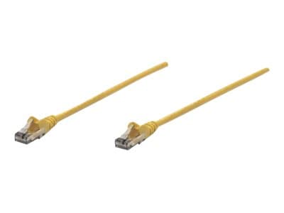 INTELLINET - Network Patch Cable, Cat6, 0.5m, Yellow, CCA, U/UTP, PVC, RJ45, Gold Plated Contacts, Snagless, Booted, Lifetime Warranty, Polybag - patch cable - yellow