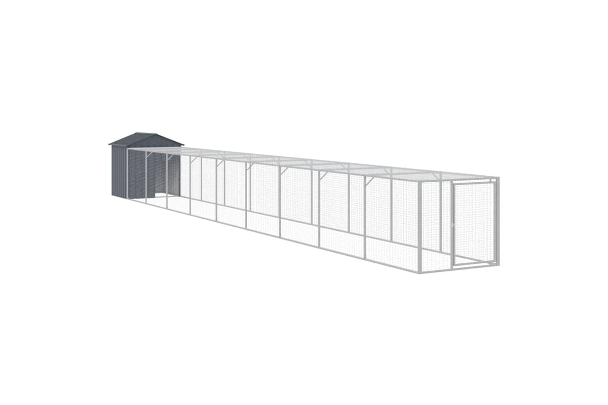 Vidaxl Chicken Cage With Run Anthracite 117x1017x123 Cm Galvanised Steel