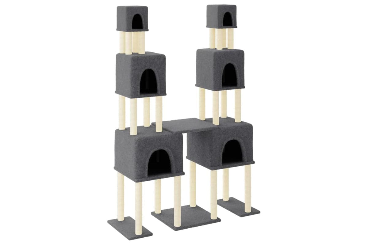 Cat Tree With Sisal Scratching Posts Dark Grey 199 Cm
