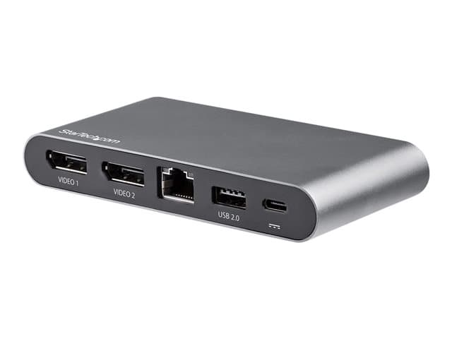 STARTECH.COM - Startech USB C Dock, 4K Dual Monitor DisplayPort, Mini Laptop Docking Station, 100W Power Delivery Passthrough, GbE, 2-Port USB-A Hub, USB Type-C Multiport Adapter 3.3' Cable, Dual DP - Portable USB-C Dock (DK30C2DAGPD)