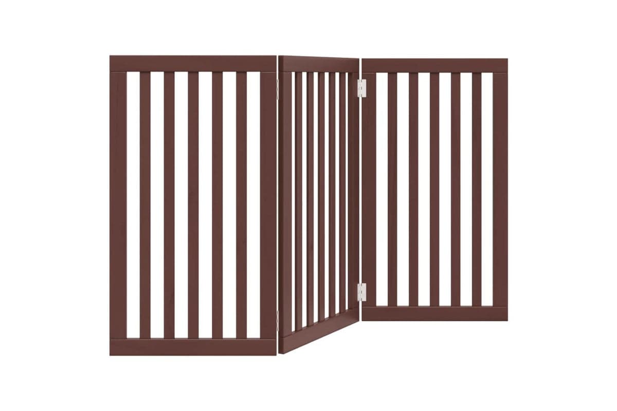 Vidaxl Dog Gate Foldable 3 Panels Brown 150 Cm Poplar Wood