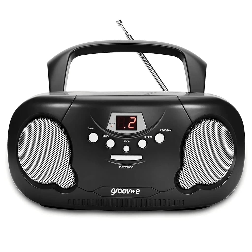 Groov-e Portable CD Player with Radio - Black | GVPS733BLK