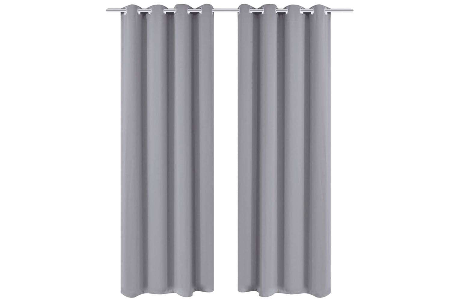 vidaXL 130375 2 Pcs Grey Blackout Curtains With Metal Rings 135 X 245cm