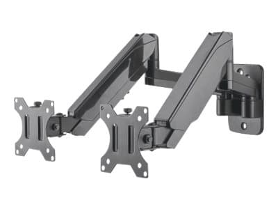 Manhattan TV & Monitor Mount, Wall, Full Motion (Gas Spring), 2 screens, Screen Sizes: 17-32", Black, Dual Screen, VESA 75x75 to 100x100mm, Max 8kg (e