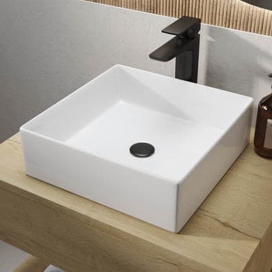 ONLY OPENED - White Square Countertop Basin 350mm - Corey
