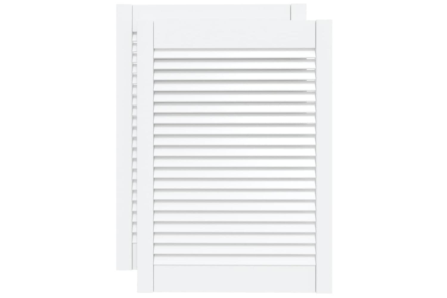 Vidaxl 151164 Louvred Doors 2 Pcs Solid Pine Wood White 69x49.4cm