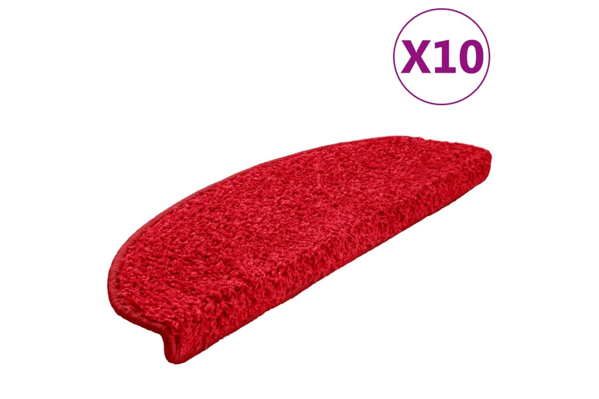 vidaXL 149813 Stair Mats 10 Pcs 65x21x4cm Red