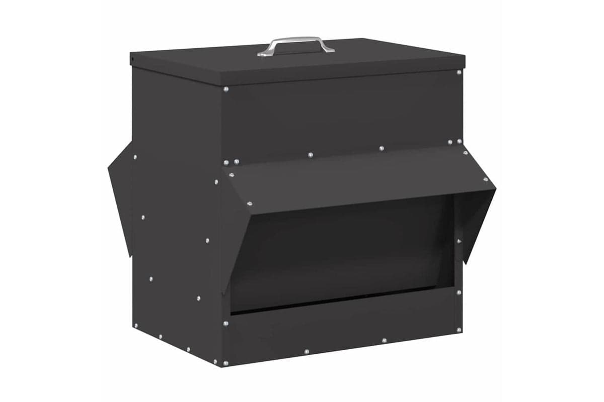 Vidaxl Chicken Feeder Black 405 X 45 X 41 Cm Cold-rolled Steel