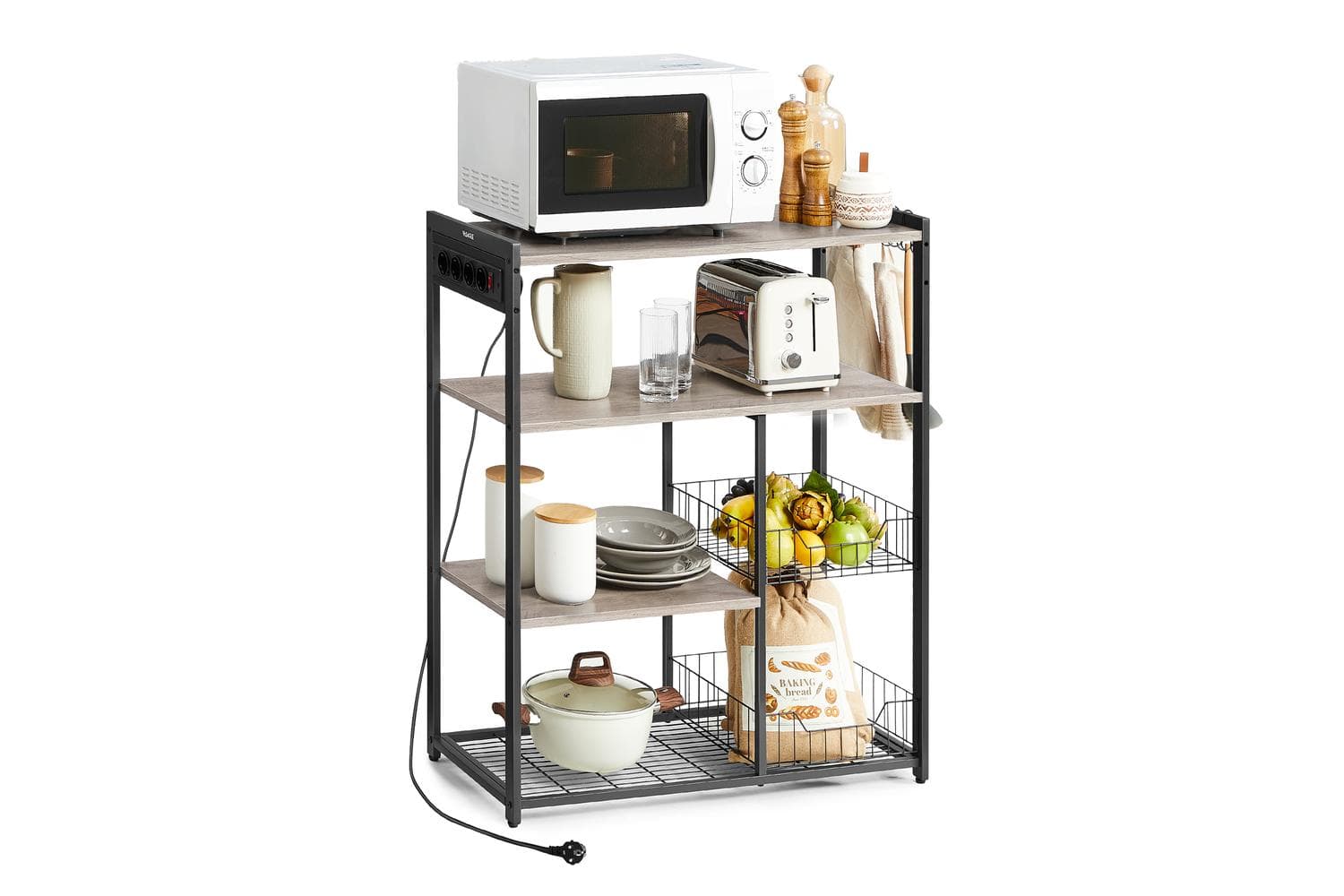 Vasagle Bakers Rack | Kitchen Storage Rack | Particleboard And Steel | 80 X 35 X 93.5 Cm