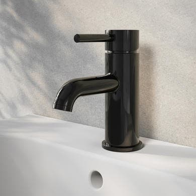 Black Chrome Mono Basin Mixer Tap - Arissa