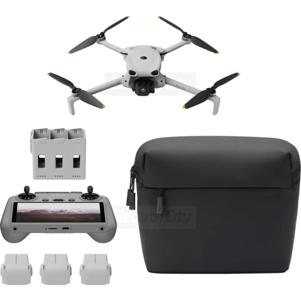 DJI Lito X1 Fly More Combo Plus Beginner Friendly Camera Drone with DJI RC 2 Remote Controller
