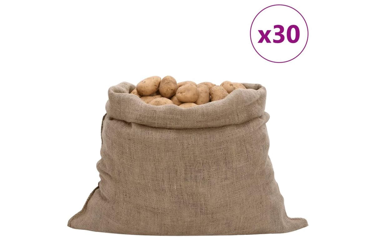 vidaXL 155807 Jute Sacks 30 Pcs 100x110cm 100% Jute 220 Gsm