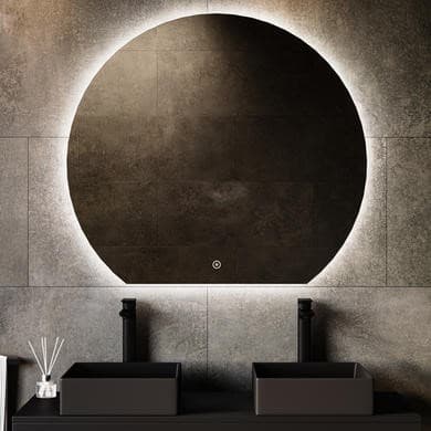 Half Circle Backlit Heated Bathroom Mirror with Lights 1000 x 900mm - Ara
