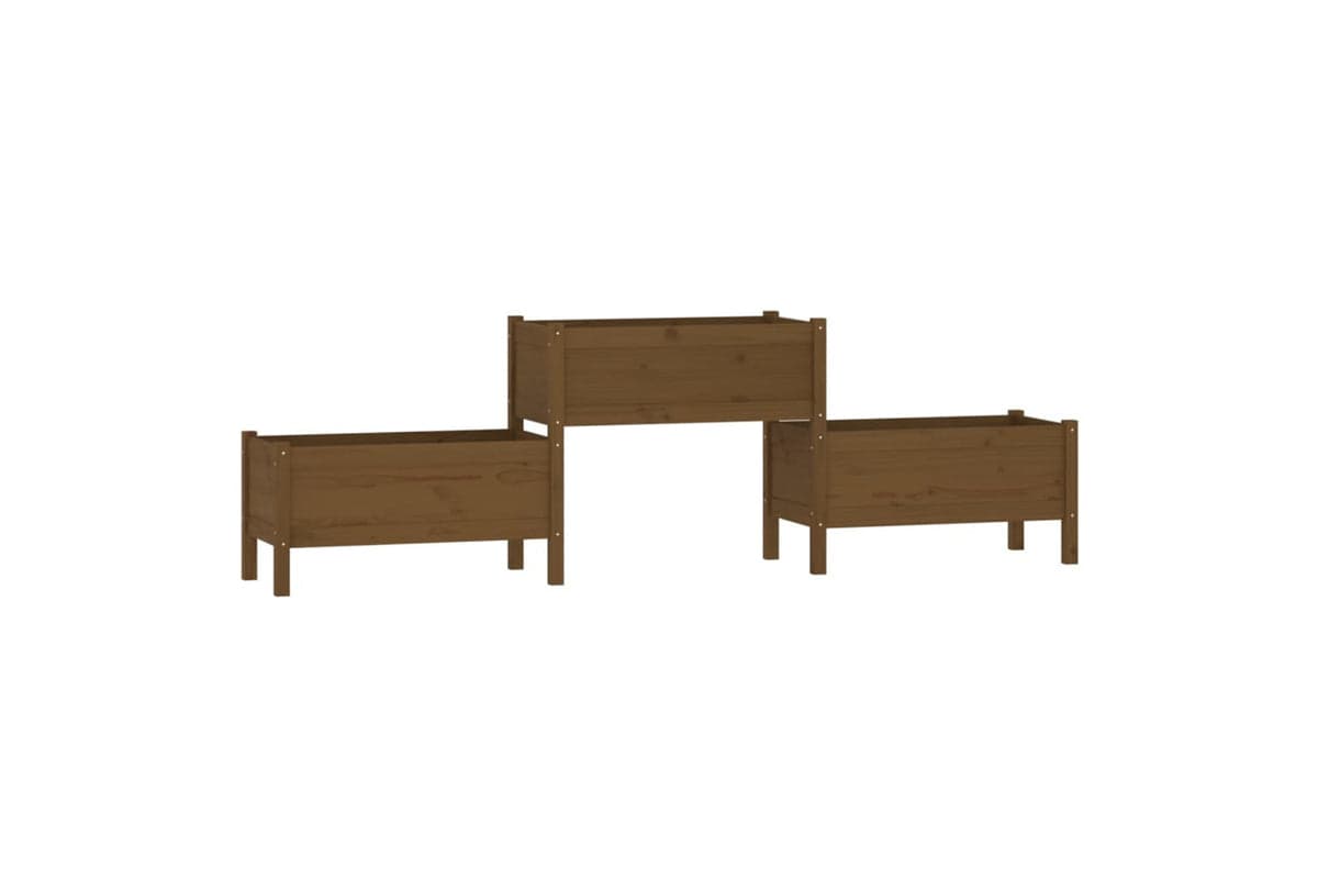 vidaXL 822255 Planter Honey Brown 245.5x44x75cm Solid Wood Pine