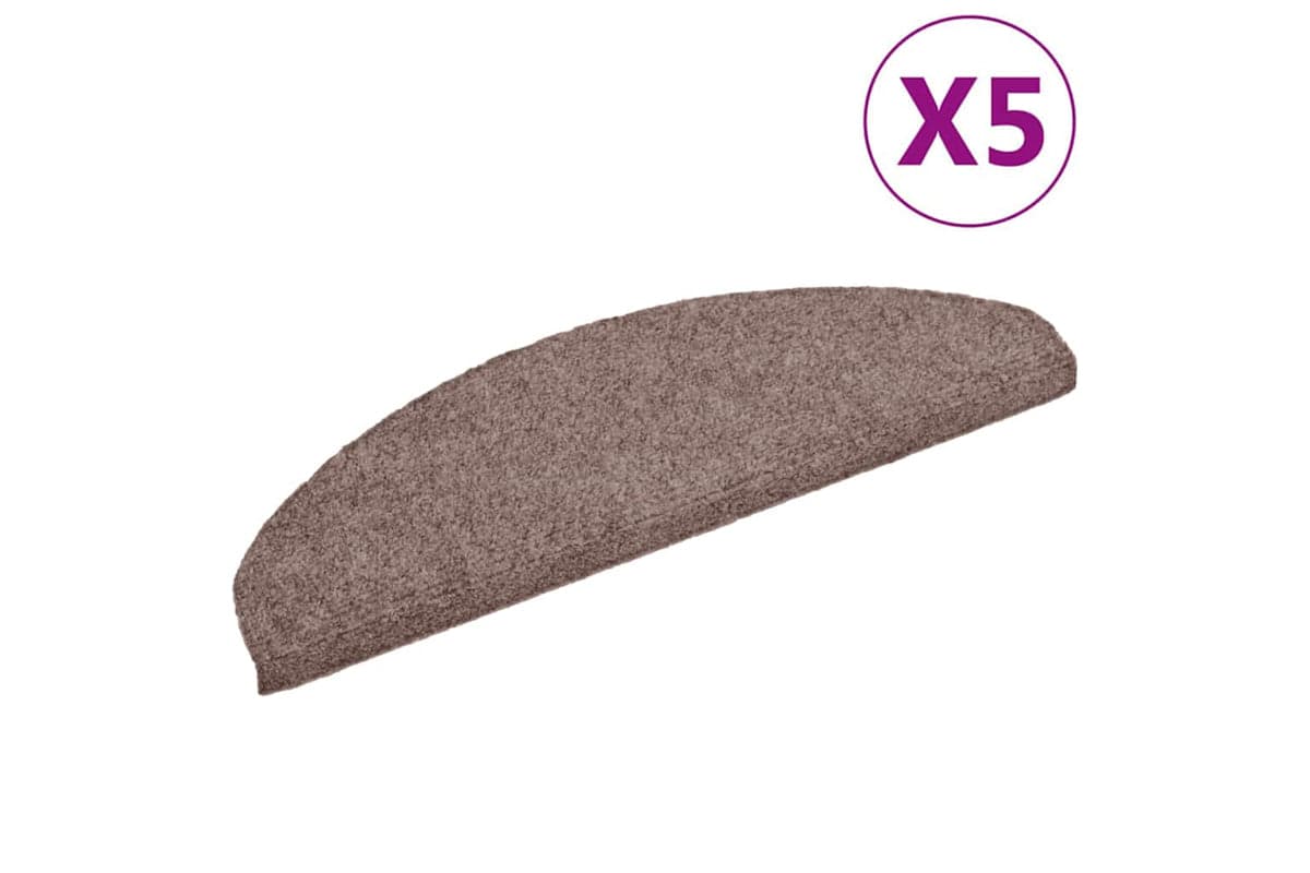 vidaXL 149698 Self-adhesive Stair Mats 5 Pcs Brown 65x21x4cm Needle Punch