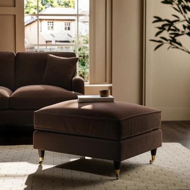 Brown Chenille Footstool - Payton