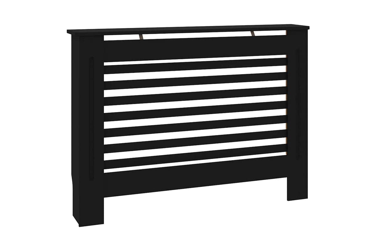 vidaXL Radiator Cover Black 112x19x81.5cm Mdf