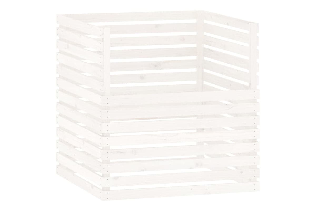 vidaXL 822193 Composter White 100x100x102cm Solid Wood Pine