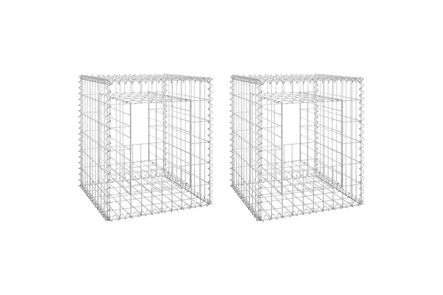 vidaXL 151267 Gabion Basket Posts 2 Pcs 50x50x60cm Iron
