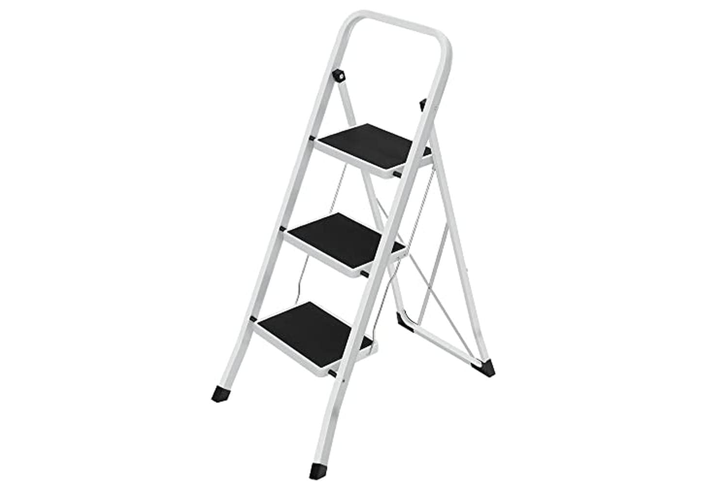 Songmics 3 Step Ladder | Heavy Duty Steel | Folding | 150 Kg Capacity