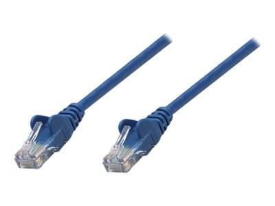 INTELLINET - Network Patch Cable, Cat5e, 5m, Blue, CCA, U/UTP, PVC, RJ45, Gold Plated Contacts, Snagless, Booted, Lifetime Warranty, Polybag - patch cable - blue