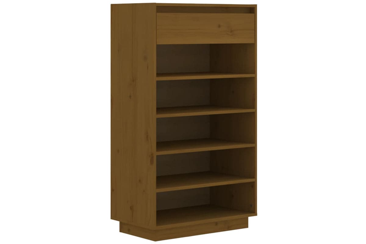 vidaXL 813553 Shoe Cabinet Honey Brown 60x34x105cm Solid Wood Pine