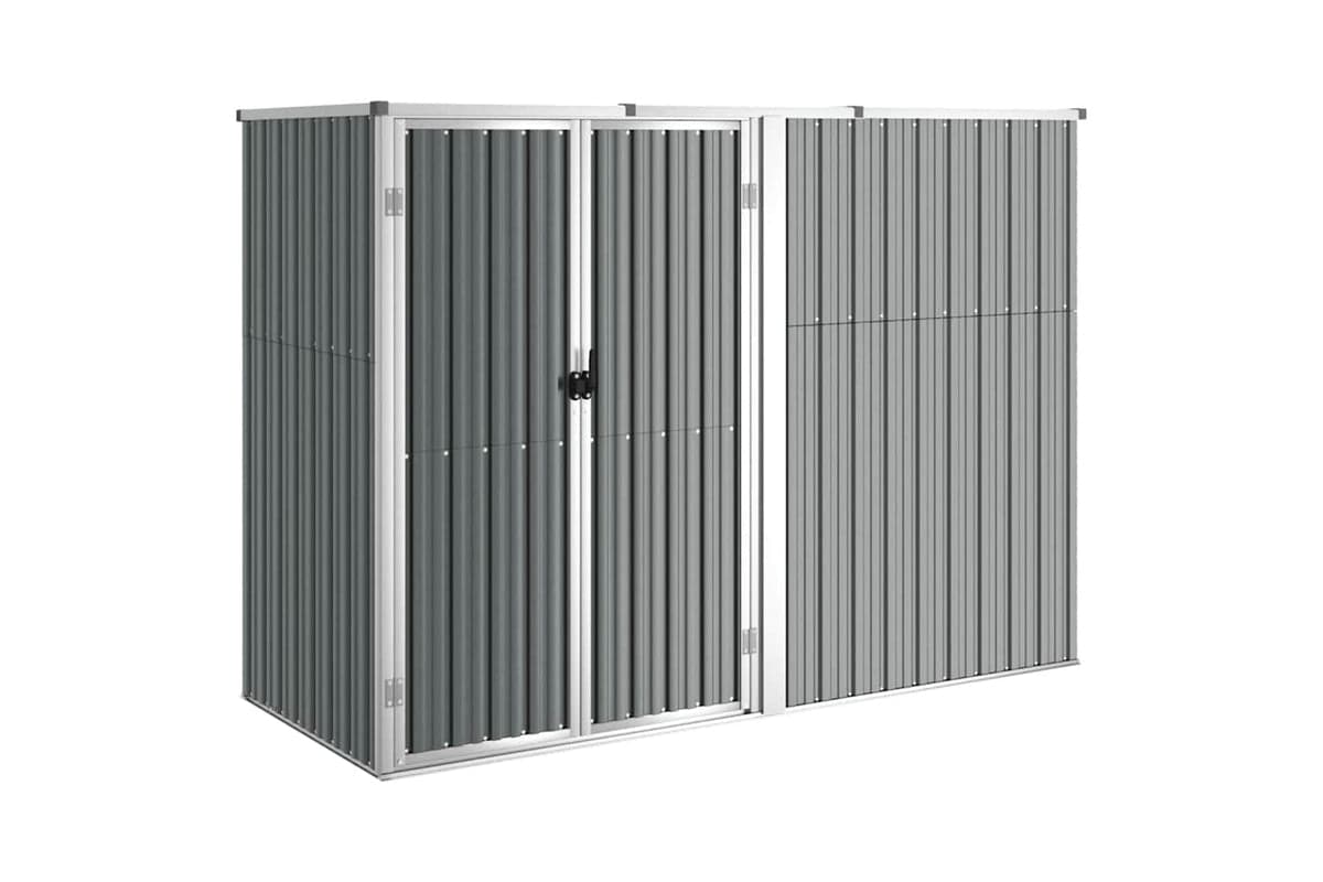 vidaXL 316214 Garden Tool Shed Grey 225x89x161cm Galvanised Steel
