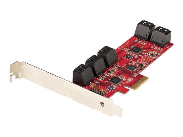 Startech SATA PCIe Card, 10 Port PCIe SATA Expansion card, 6Gbps SATA Card, Low/Full Profile, Stacked SATA Connectors, ASM1062 Non-Raid SATA Controlle