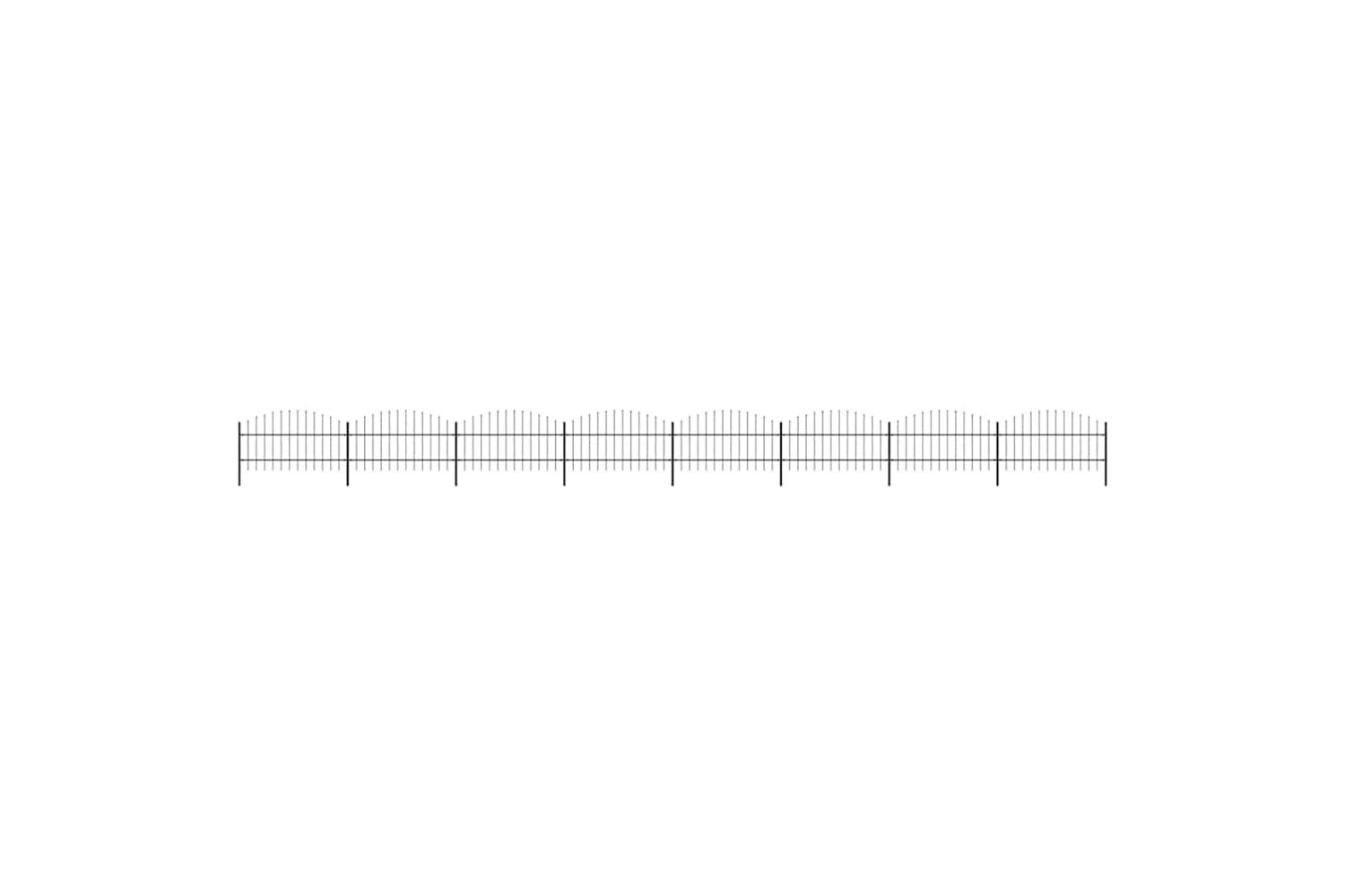 Vidaxl 277719 Garden Fence With Spear Top Steel (0.75-1)x13.6 M Black