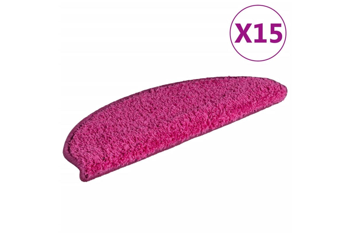 vidaXL 322381 Carpet Stair Treads 15 Pcs Pink 65x21x4cm